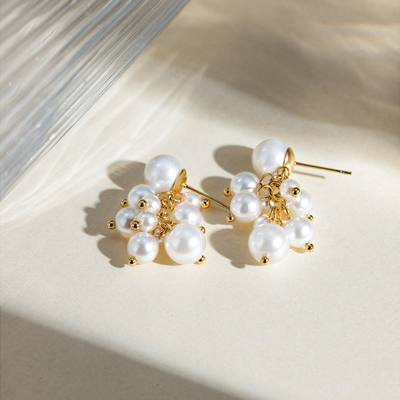 Bunched Pearl Danglers