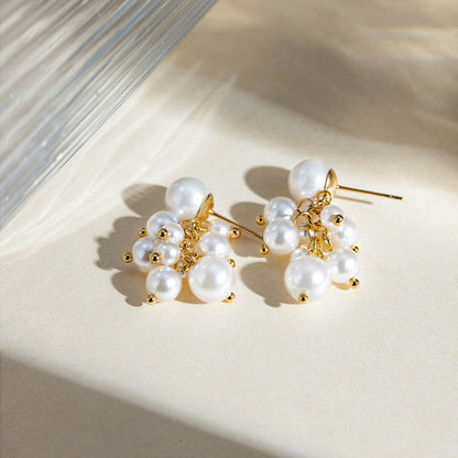Bunched Pearl Danglers