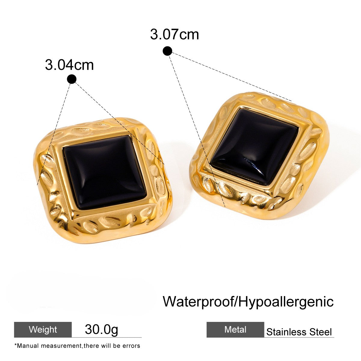 Big Black Enamel Stud