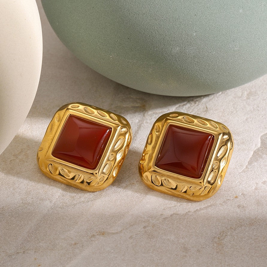 Big Red Enamel Stud