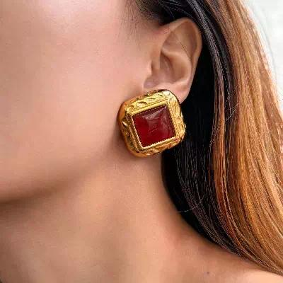 Big Red Enamel Stud