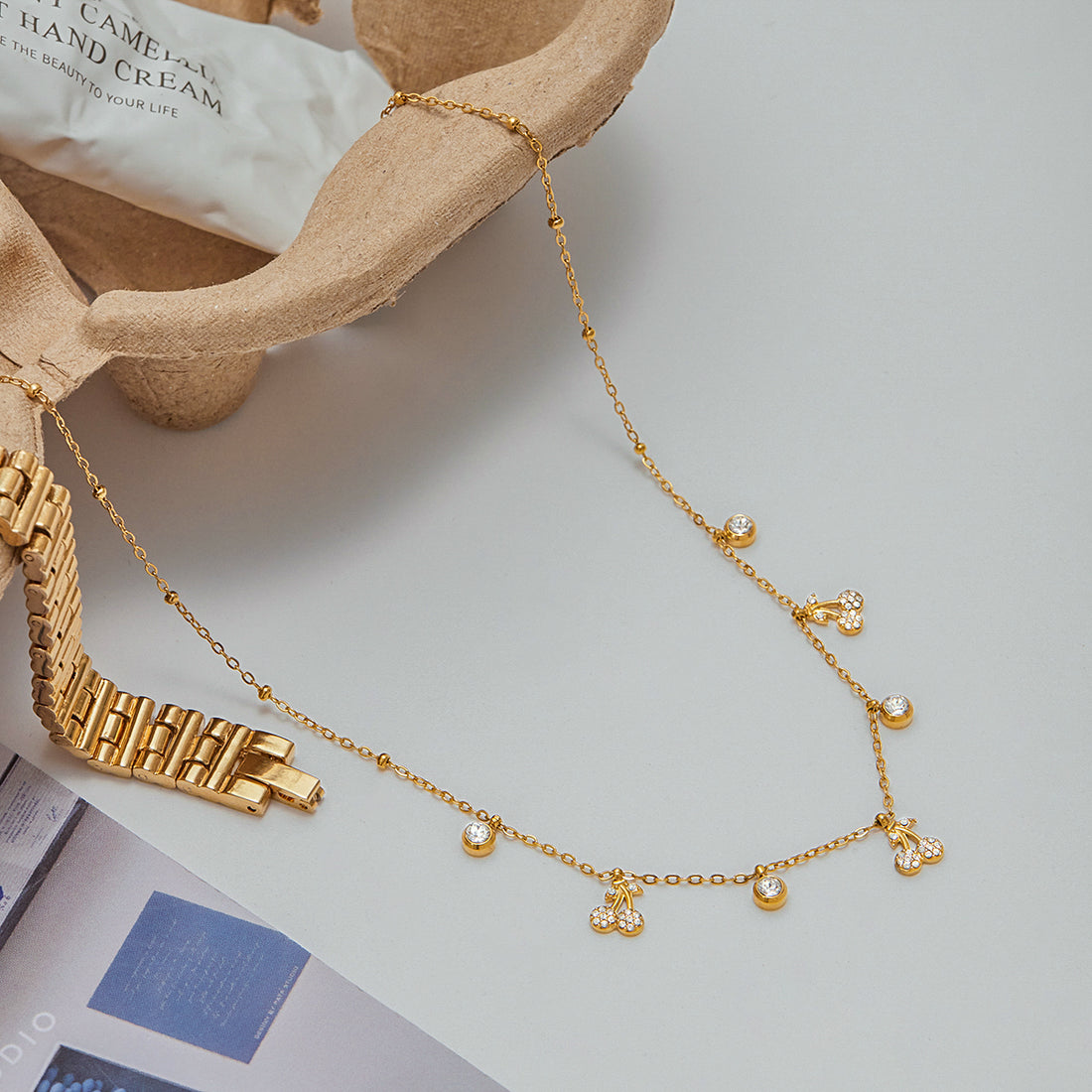 Dainty Diamond Charms Necklace