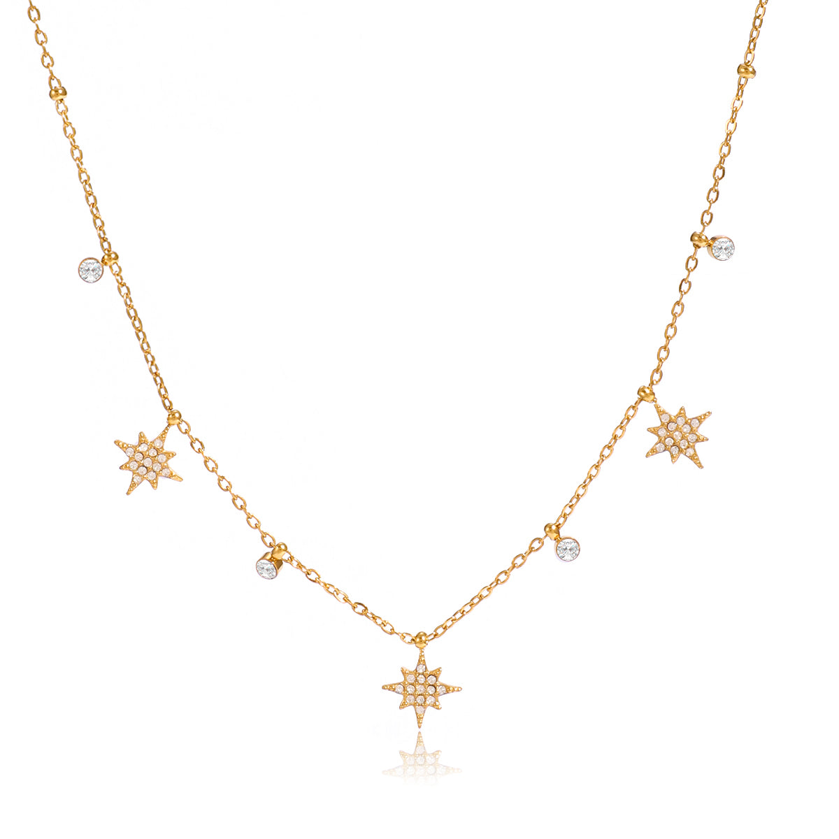 Studded Star Charms Necklace