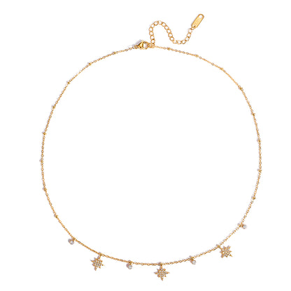 Studded Star Charms Necklace