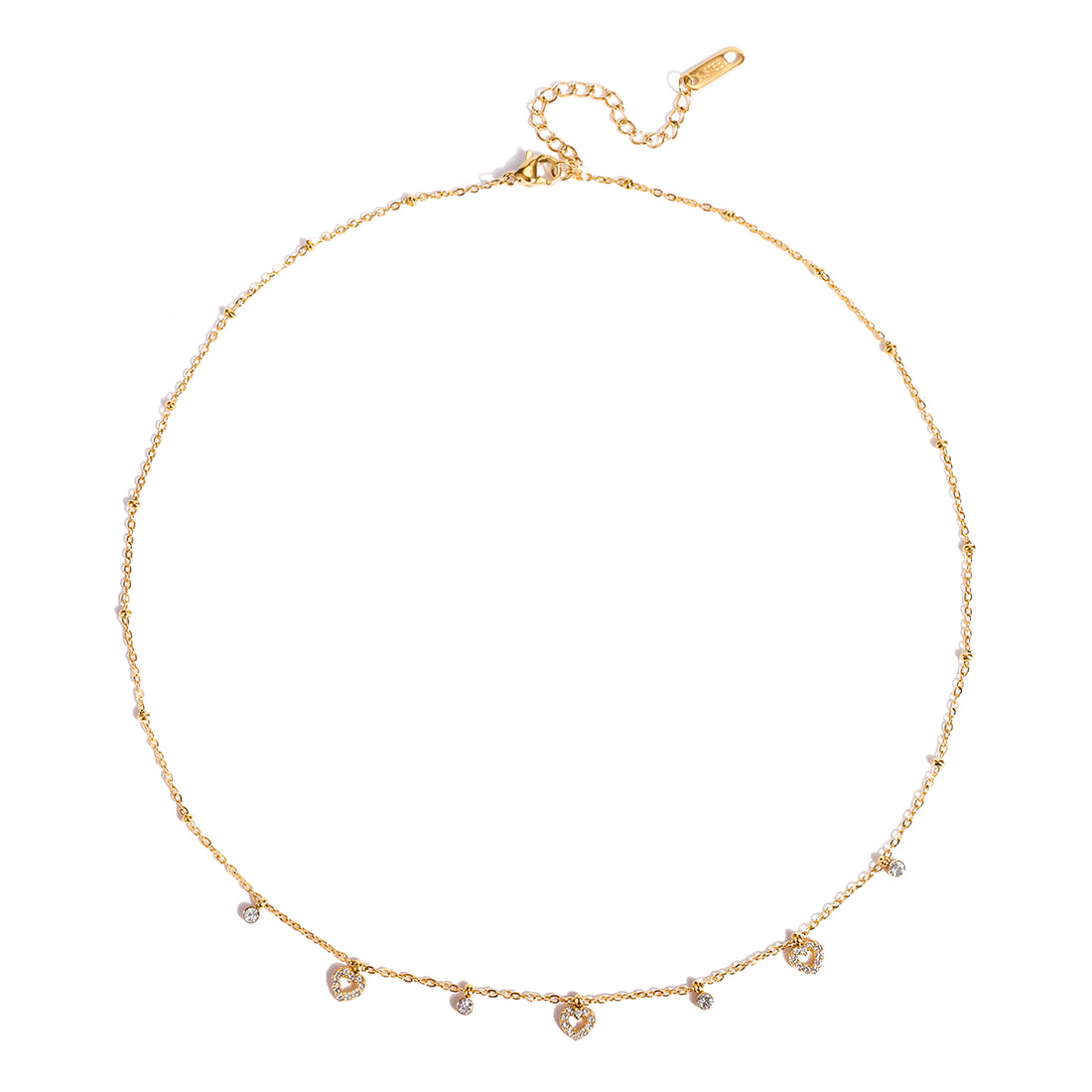 Diamond Heart Charms Necklace