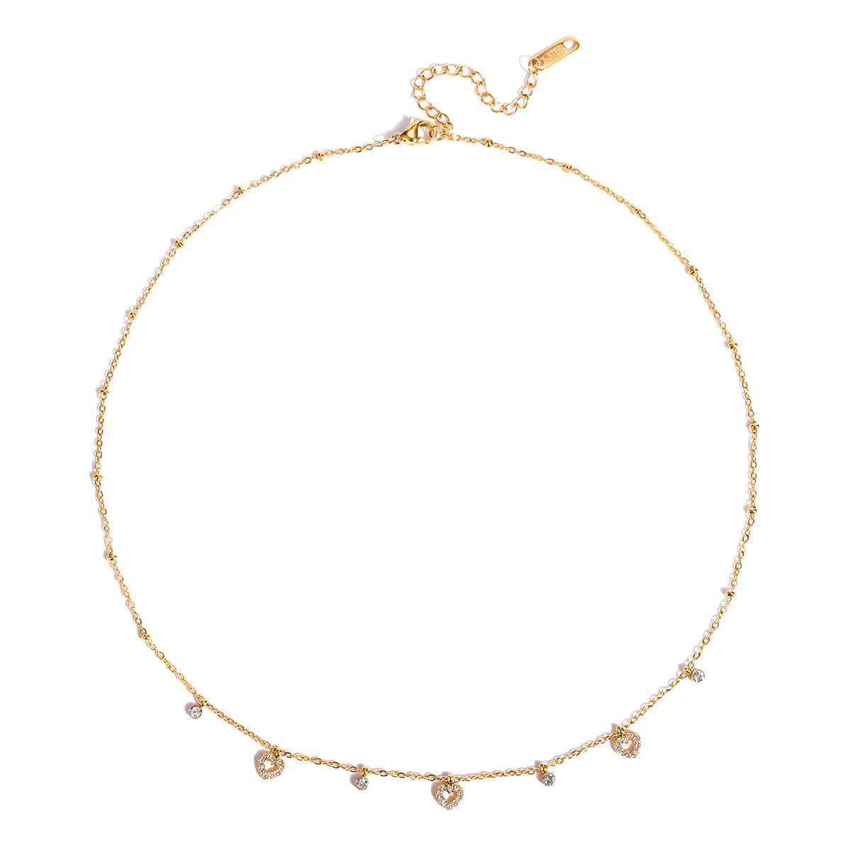 Diamond Heart Charms Necklace