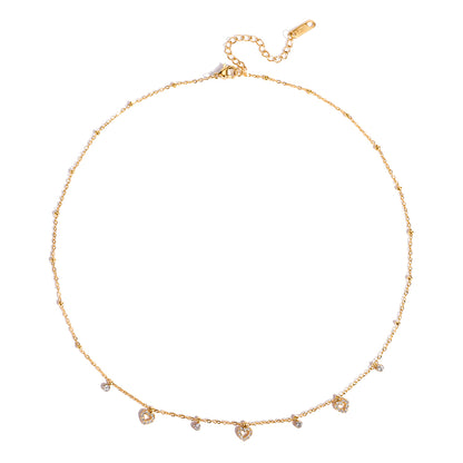 Diamond Heart Charms Necklace