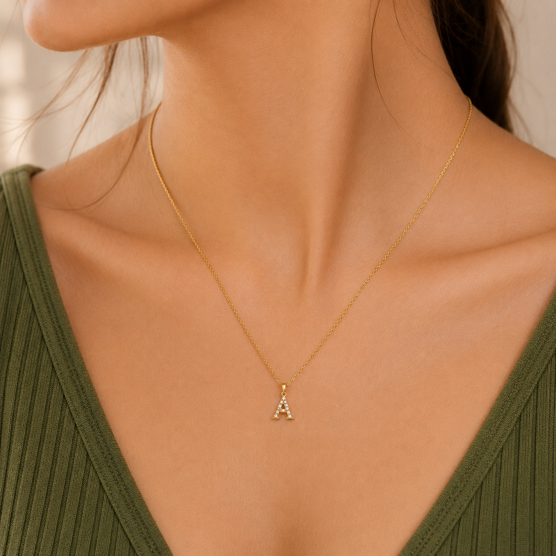 Letter A Pendant Necklace