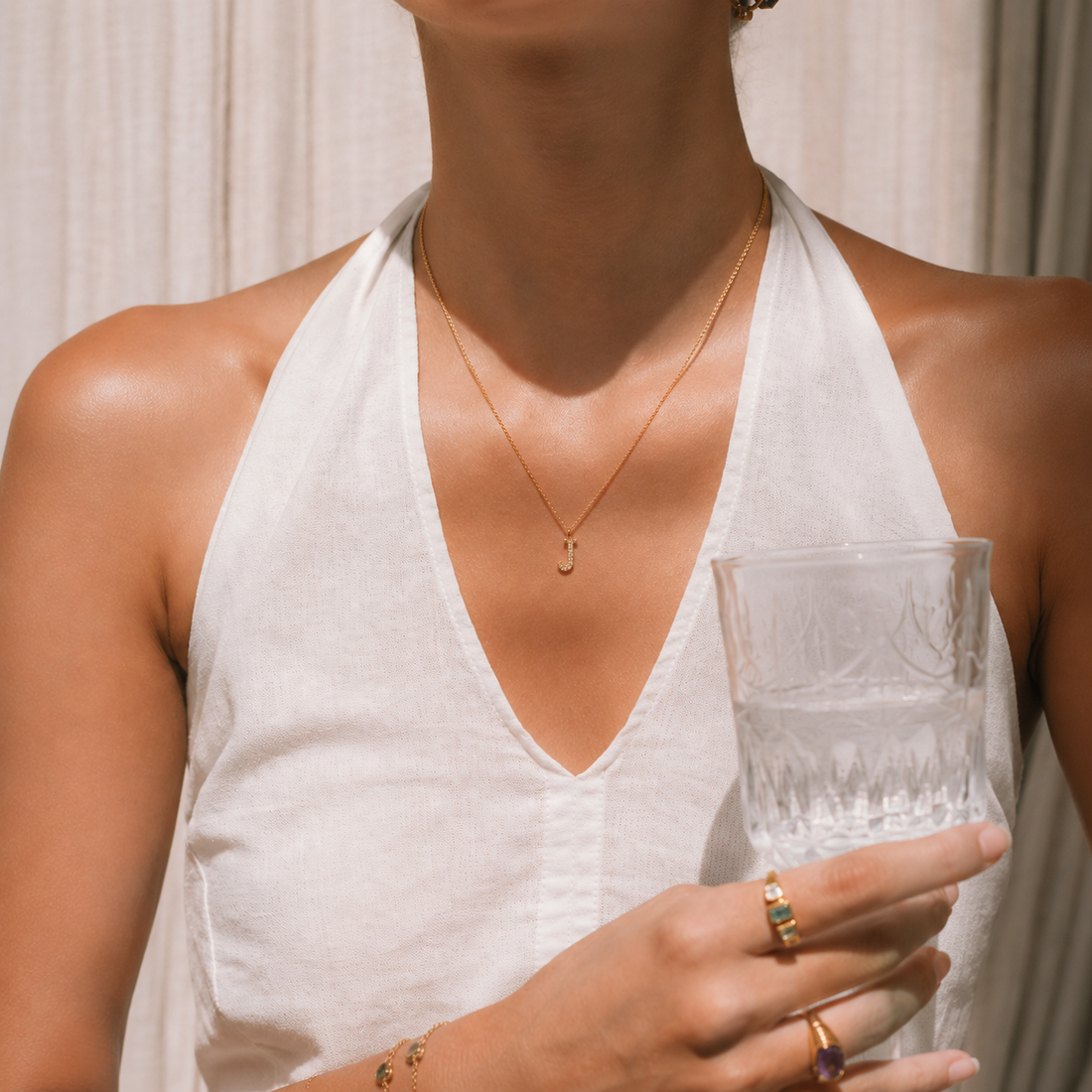 Letter J Pendant Necklace