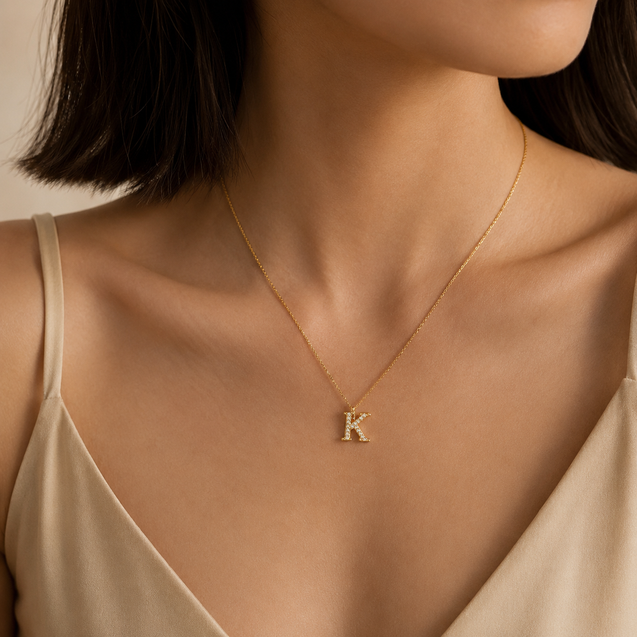 Letter K Pendant Necklace