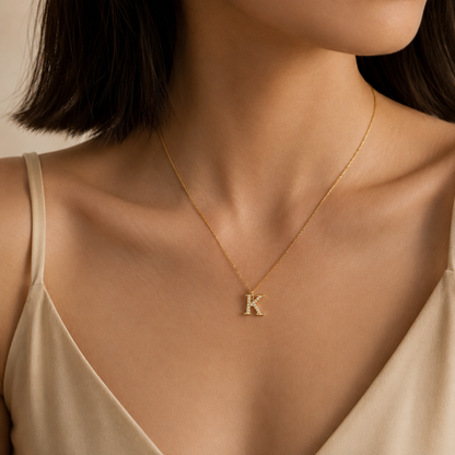 Letter K Pendant Necklace