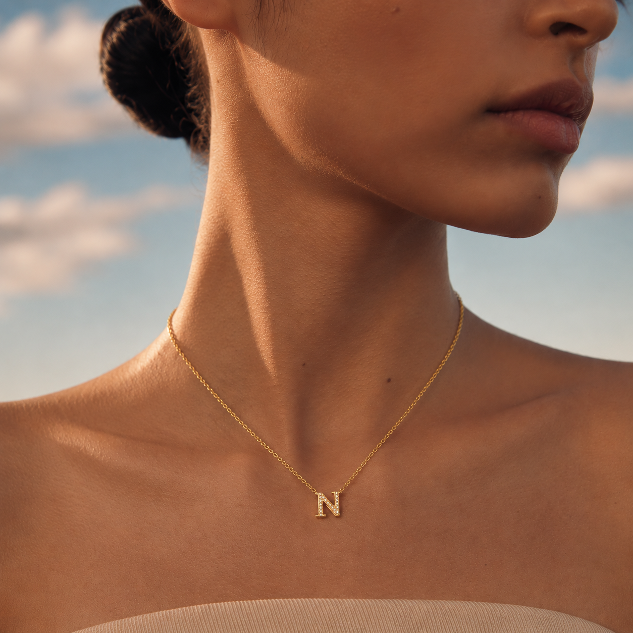 Letter N Pendant Necklace