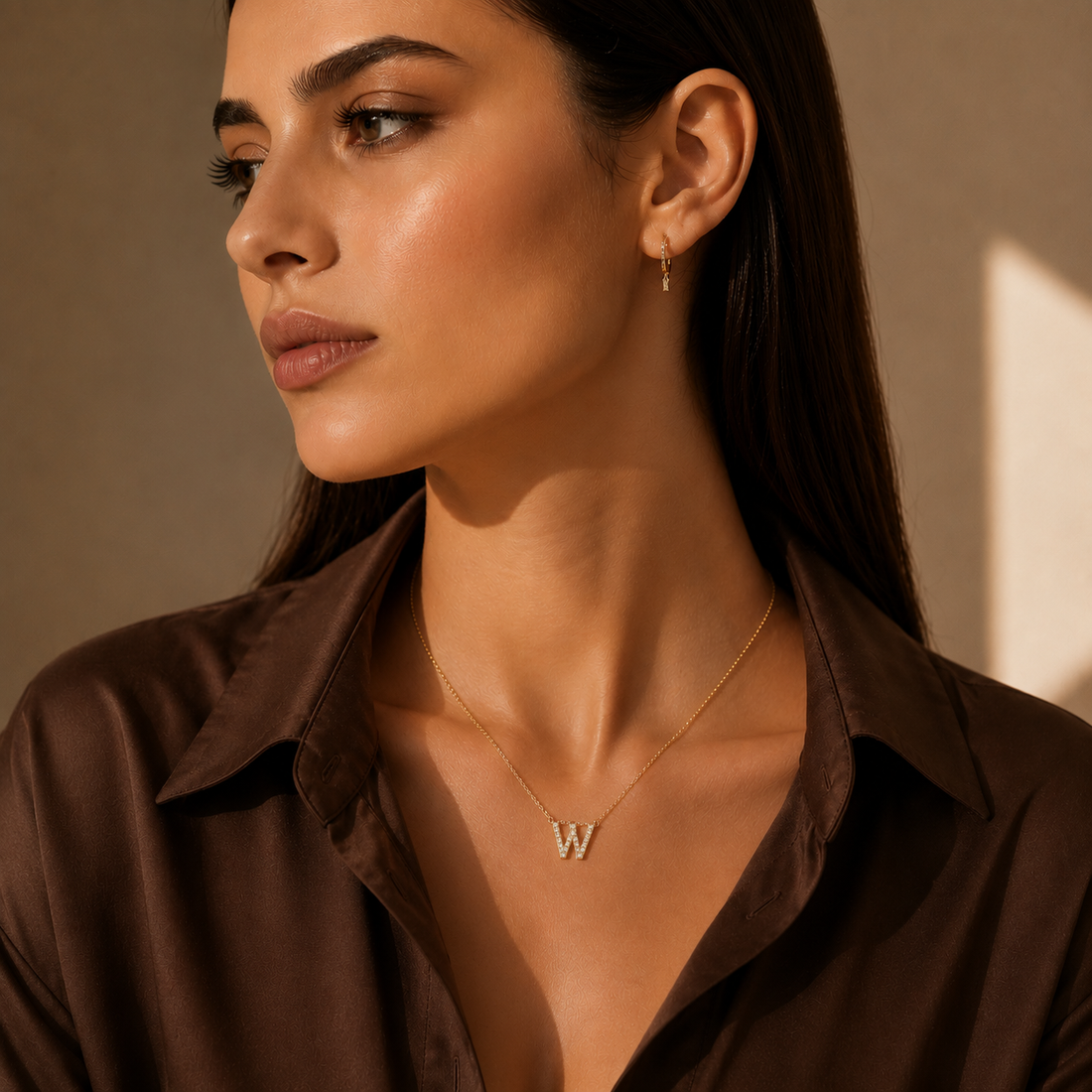 Letter W Pendant Necklace
