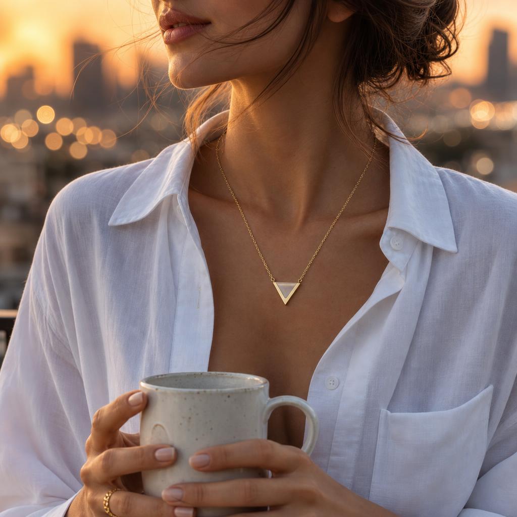 Mother of Pearl Traingle Necklace