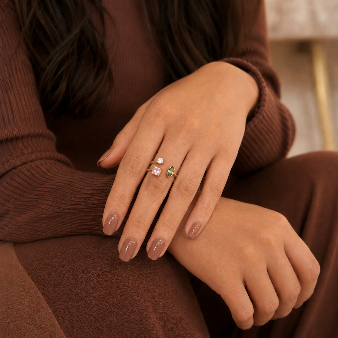 Multicoloured 3 point Ring