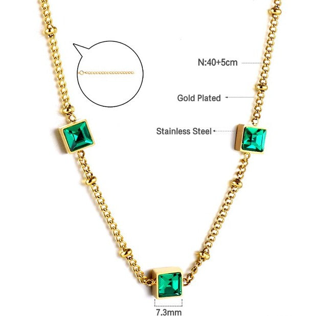 Green Square Necklace