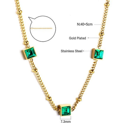 Green Square Necklace
