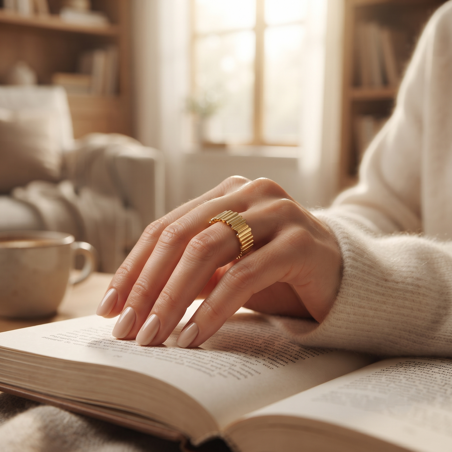 Ribbed Gold Ring