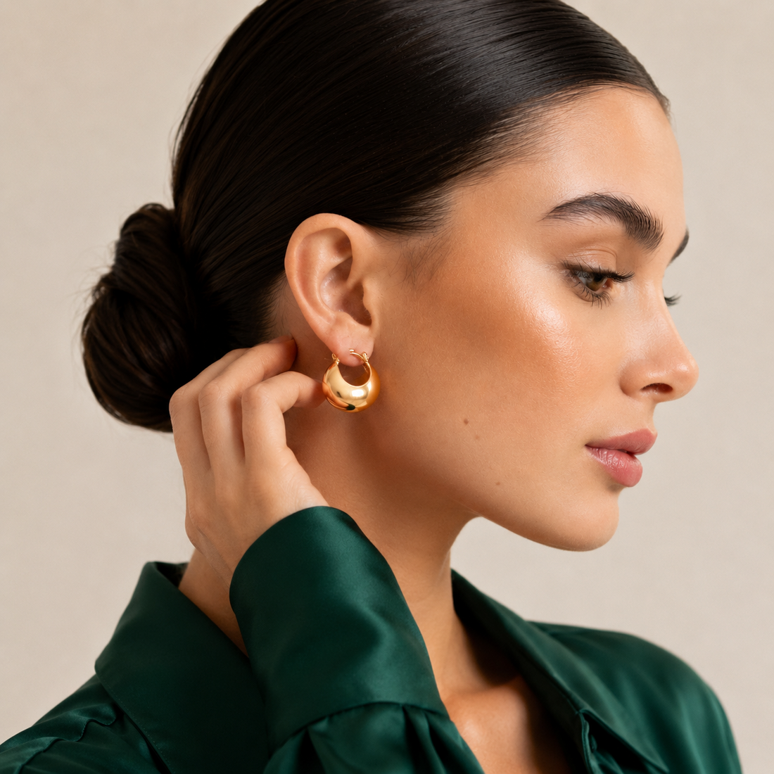 Round Gold Chunky Hoops