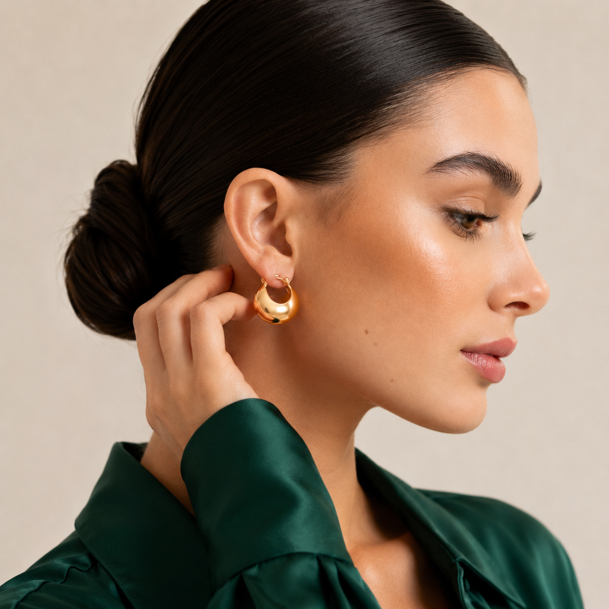 Round Gold Chunky Hoops